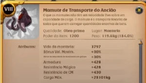 Mamute de transporte Obra prima west SEMPRE ONLINE!! - Albion Online