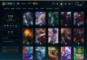 Esmeralda 3 com TODOS os champs e 150 Skins + 11 Vitoriosas - League of Legends LOL