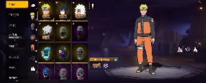 Conta Free Fire Com Calça Angélical e Itens do Naruto
