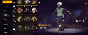Conta Free Fire Com Calça Angélical e Itens do Naruto