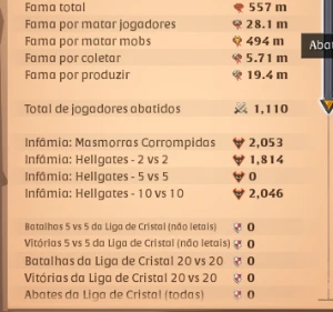 Conta Albion Full Coletas T8, com 5 Ilhas, Refinaria e mais!