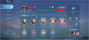 Conta cheia de skins caras Mobile legends