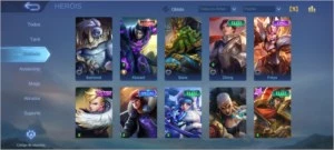 Conta cheia de skins caras Mobile legends