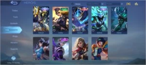 Conta cheia de skins caras Mobile legends
