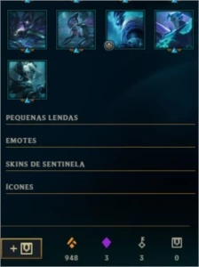 Conta de LOL GOLD 2 COM VARIAS SKINS E COM 3 GEMA - League of Legends