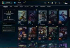 Conta platina 2 com 55 Champs e 21 Skins - League of Legends LOL