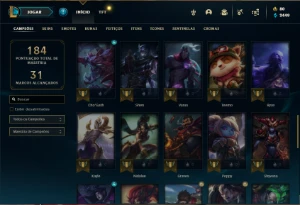 Conta platina 2 com 55 Champs e 21 Skins - League of Legends LOL
