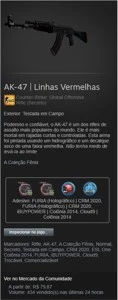AK-47 | Linhas Vermelhas - Counter Strike CS