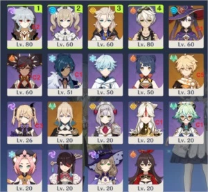 AR44 almost 45, Mona c1, Albedo, Jean 5* well farmed account - Genshin Impact