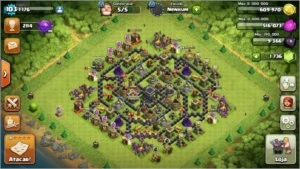 COC cv9 semifull,5 construtores,lvl 103,1736 gemas - Clash of Clans
