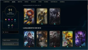 Conta lvl 195 com todos os champs e muito mais - League of Legends LOL