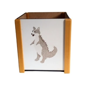 Porta-Lápis de MDF com Animais e Bordas Coloridas - Artesanato e Personalizados