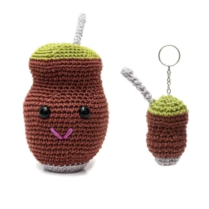 Duo Cuia de chimarrão e chaveiro mini cuia em amigurumi - Artesanato e Personalizados