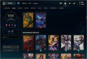 Conta MD5 mestre com ícone desafiante 228 skins - League of Legends LOL