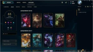 CONTA DIAMANTE IV / TODOS OS CHAMPIONS / 65 SKINS - League of Legends LOL