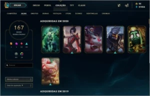 CONTA LOL GOLD 2 (EX PLATINA) 167 SKINS+++ - League of Legends