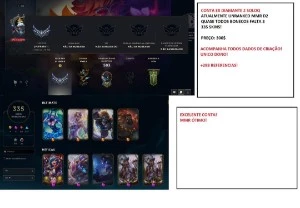 CONTA 335 SKINS / UNRANKED EX D2 MMR ALTO / PREÇO ACESSÍVEL - League of Legends LOL