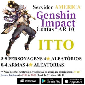 CONTA INICIANTE COM PERSONAGEM ITTO 5⭐ - AR10 - Genshin Impact