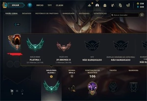 CONTA PLATINA 1 D1 MMR UPADA A MÃO - League of Legends LOL