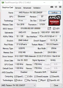 Mllse RX 580 8GB  2048sp | Funcionando perfeitamente - Produtos Físicos
