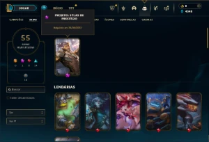 Ferro 2 com 130 Champs e 55 Skins + 1 Prestigio do Sylas - League of Legends LOL