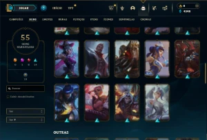 Ferro 2 com 130 Champs e 55 Skins + 1 Prestigio do Sylas - League of Legends LOL
