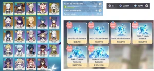 Conta TOP,Nahina + Ayaka + Raiden + Yelan + Mona + Shenhe - Genshin Impact