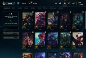Conta Platina 4 com 30 Champs e 5 Skins + 1 Fragmento - League of Legends LOL