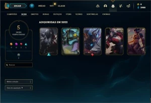 Conta Platina 4 com 30 Champs e 5 Skins + 1 Fragmento - League of Legends LOL