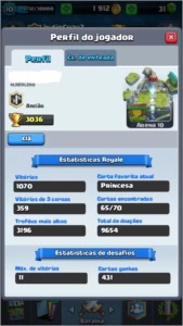 Conta de Clash Royale
