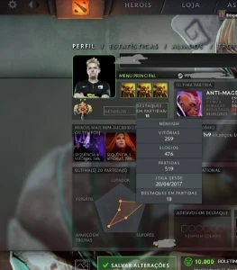 Conta Dota 2 Lenda 2, 3100 Mmr E 10.000 Conduta +Arcana Lina