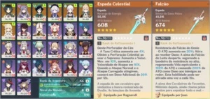 #009 Xiao Ayaka Venti Keqing Qiqi Jean+Falcão +Espada Celest - Genshin Impact