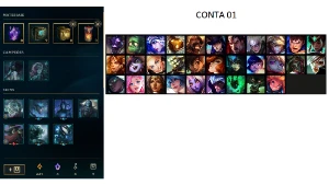 PACOTE COM 4 CONTAS DE LEAGUE OF LEGENDS LOW ELO LOL