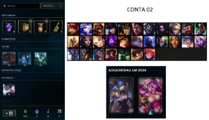 PACOTE COM 4 CONTAS DE LEAGUE OF LEGENDS LOW ELO LOL