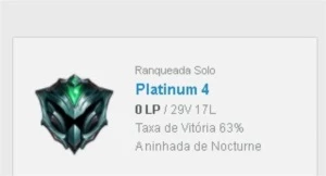conta lol smurf lvl 35 63% win ganhando 26 pdl e perdendo 10 - League of Legends