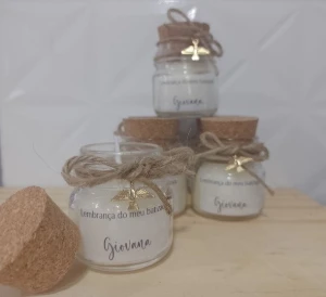 Vela Aromatizada No Vidro Com Rolha - Artesanato e Personalizados