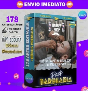 Mega Pack Barbearia - Canva - Outros