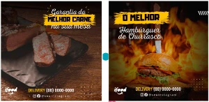 Pack de Posts Prontos para o Canva – Churrascaria - Redes Sociais