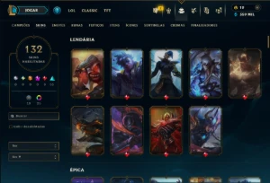 Unranked com 115 Champs e 132 Skins ( MAIN JG ) - League of Legends LOL