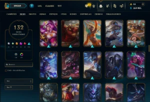 Unranked com 115 Champs e 132 Skins ( MAIN JG ) - League of Legends LOL
