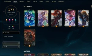 Conta LoL Lvl 476 - 377 skins (19 prestigios) 400k+ de lux - League of Legends