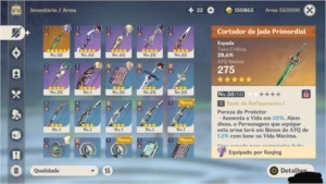 Conta genshin , keqing + cortador de jade - Genshin Impact