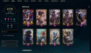 Conta lol final de 2015, com 428 skins, Esmeralda I e + - League of Legends
