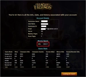 Conta LOL Muito barata - MMR alto - mais de 1200 reais - League of Legends