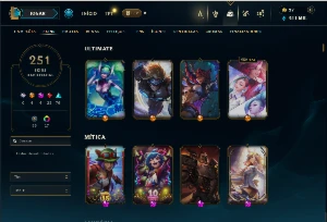 Diamante 3 com TODOS os champs e 251 Skins + 8 Vitoriosas - League of Legends LOL