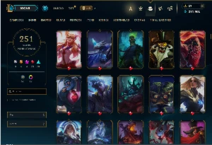 Diamante 3 com TODOS os champs e 251 Skins + 8 Vitoriosas - League of Legends LOL