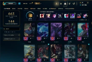 Diamante 3 com TODOS os champs e 251 Skins + 8 Vitoriosas - League of Legends LOL