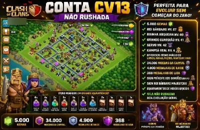 CV13 com o cv quase full com bastante recursos! - Clash of Clans
