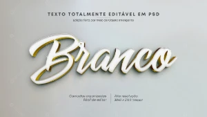 #1 Efeito de Texto 3D Branco PSD Editável | ★PREMIUM★