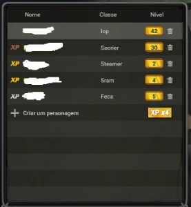 Conta 5 chars 200/ profissões +scrolados+6mk kamas-Dofus